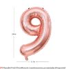 Picture of 34'' Foil Balloon Number 9 - Rose Gold (helium-filled)