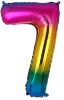 Picture of 34'' Foil Balloon Number 7 - Bright Rainbow (helium-filled)