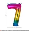 Picture of 34'' Foil Balloon Number 7 - Bright Rainbow (helium-filled)
