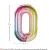 Picture of 34'' Foil Balloon Number 0 - Pastel Rainbow (helium-filled)