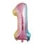 Picture of 34'' Foil Balloon Number 1 - Pastel Rainbow (helium-filled)