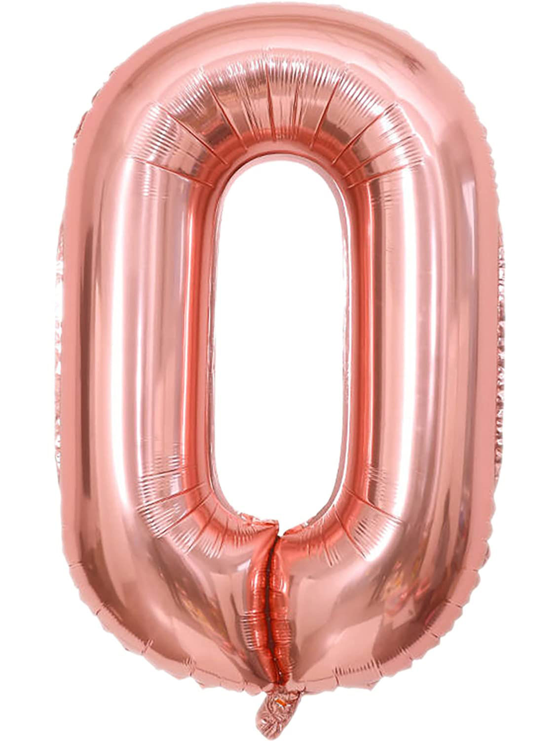 Picture of 34'' Foil Balloon Number 0 - Rose Gold (helium-filled)