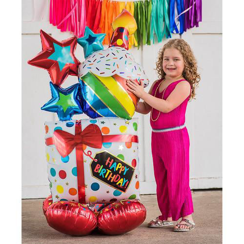Picture of 55'' Stacked Birthday Icons AirLoonz Balloon (air-filled)