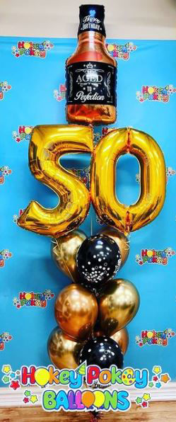 Picture of 34" Aged to Perfection - Whiskey Bottle  Foil Balloon  (helium-filled)