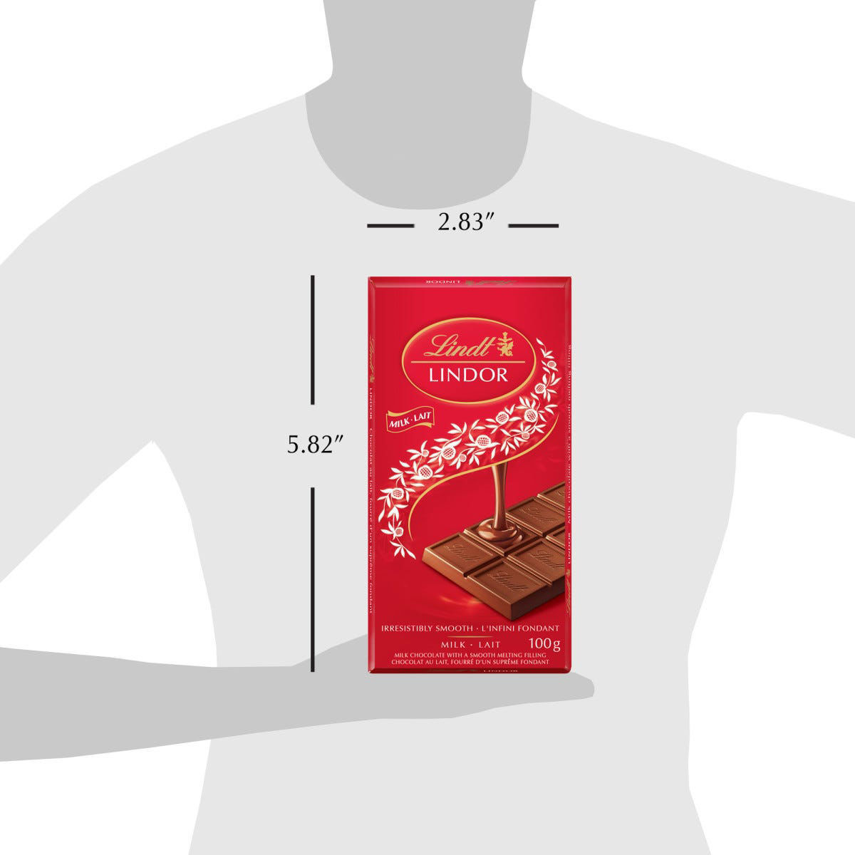 Picture of Lindt LINDOR Milk Chocolate Bar, 100 Grams