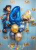 Picture of 11 Inch Helium Balloon Bouquet of 6 with foil Number on top