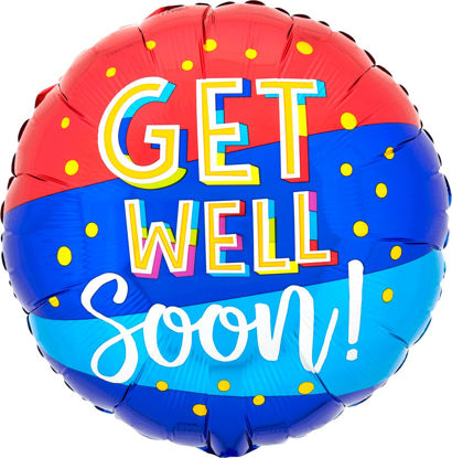 Picture of 17'' Get Well Soon Bouncy Type Foil Balloon  (helium-filled)