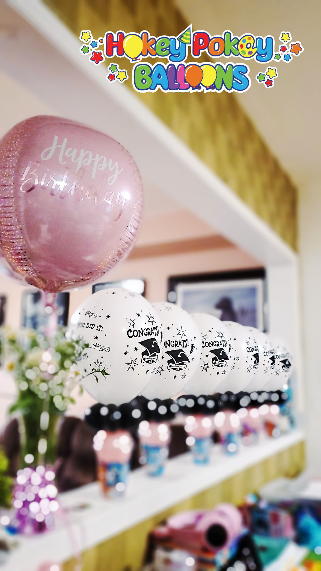 Picture of Blush Birthday Orbz Foil Balloon (helium-filled)