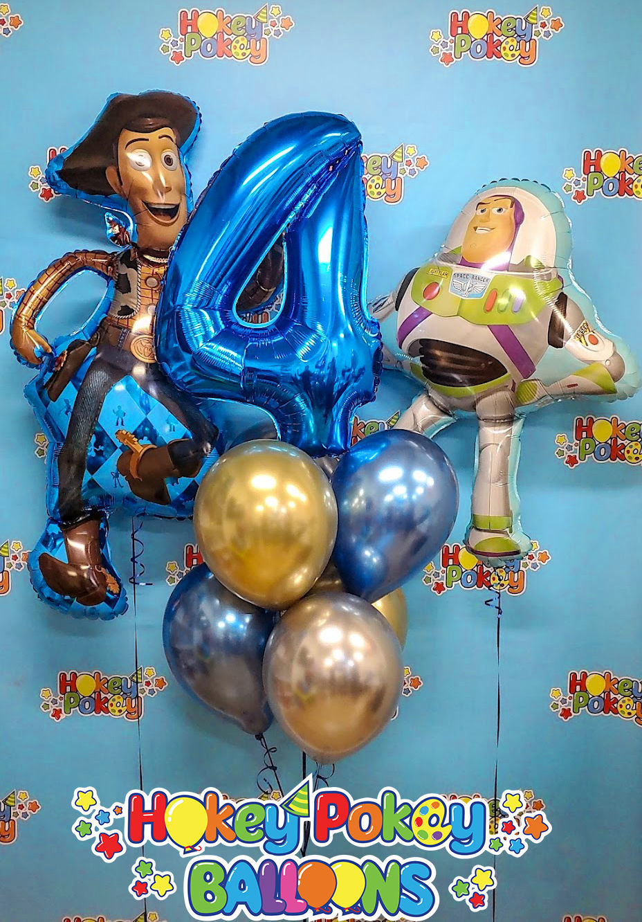 Picture of Custom Chrome Balloon Bouquet with Number