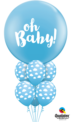 Picture of Oh Baby! Blue Balloon Bouquet