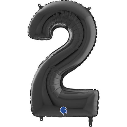 Picture of 26'' Black Number 2 - Foil Balloon (helium-filled)