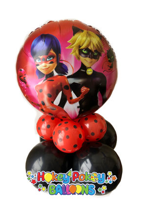 Picture of Miraculous Ladybug & Cat Noir  - Balloon Table Centerpiece Arrangement (air filled)