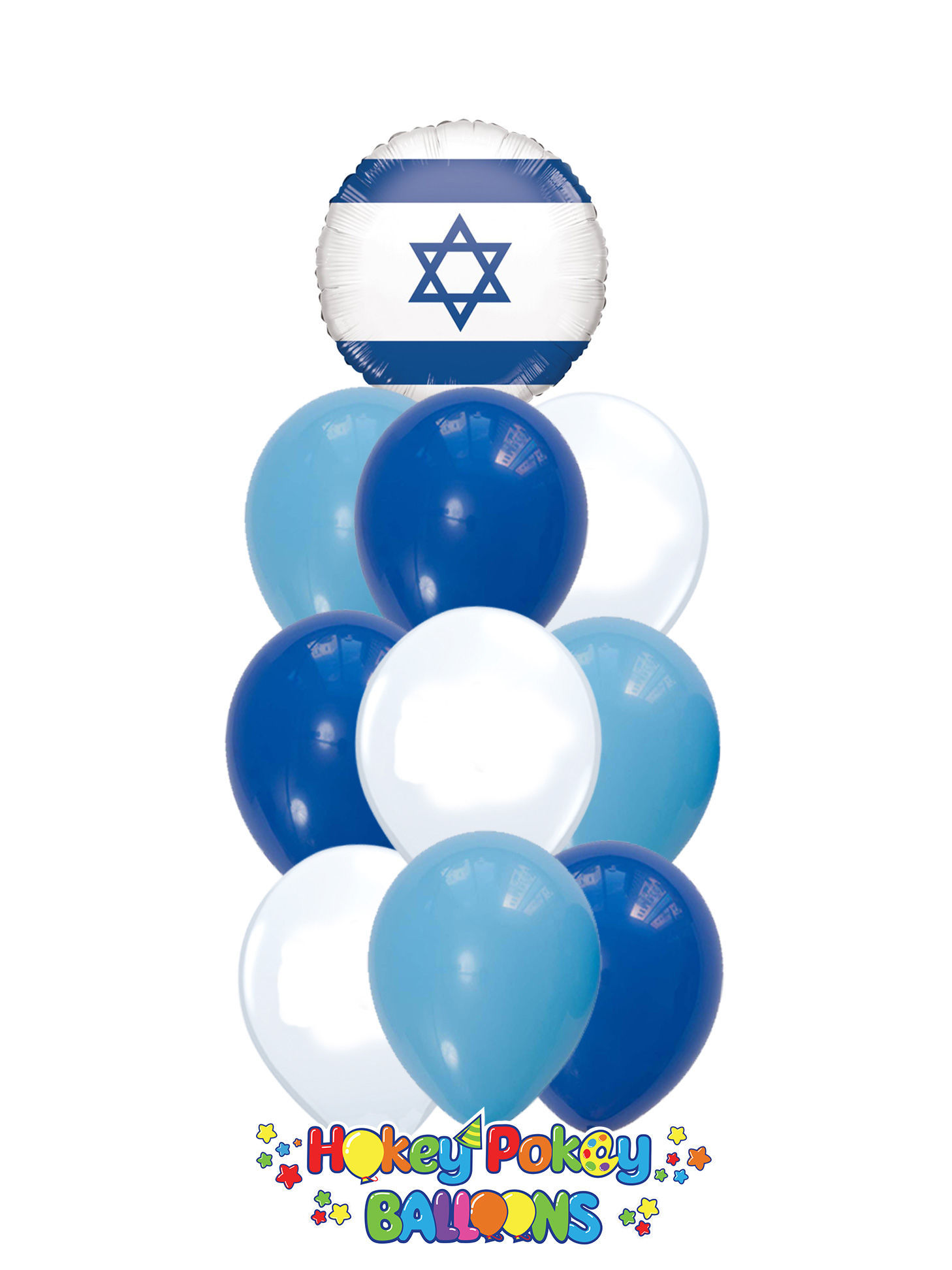 Picture of Israeli Flag Balloon Bouquet (10 pc)