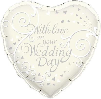 Picture of 18" With Love On Your Wedding Day Foil Balloon (helium-filled)