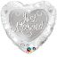 Picture of 18" Just Married - Silver Heart Foil Balloon (helium-filled)