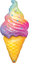 Picture of 45" Rainbow Swirl Ice Cream - Foil Balloon  (helium-filled)