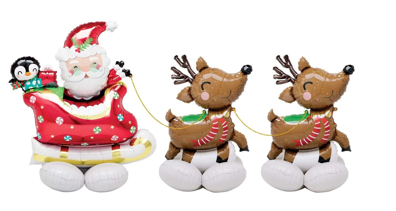 Picture of 99'' x 51'' Santa and Reindeers AirLoonz Balloon (air-filled) 