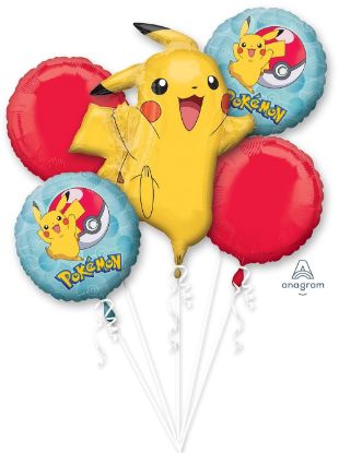 Picture of Pokemon Pikachu - Foil Balloon Bouquet (5 pc) 