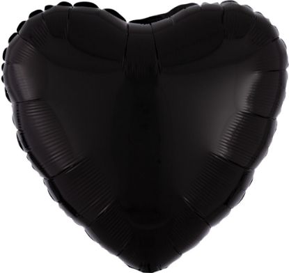 Picture of 18" Black Heart Foil Balloon (helium-filled)