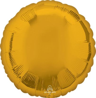Picture of 17" Metallic Gold Circle Foil Balloon (helium-filled) 