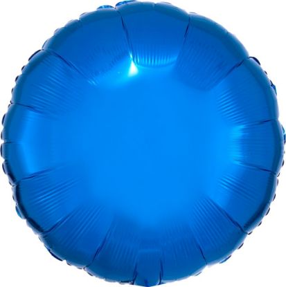 Picture of 17" Metallic Blue Circle Foil Balloon (helium-filled) 