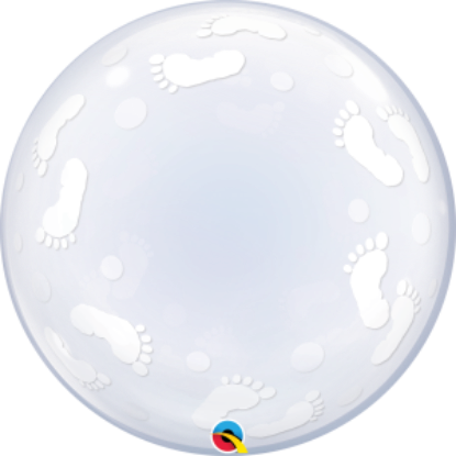Picture of 24" Deco Bubble - Baby Footprints (helium-filled) 