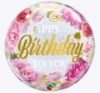 Picture of 22″ Birthday To You Pink Peonies - Deco Bubble Balloon (helium-filled)