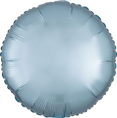 Picture of 17" Satin Luxe Circle Pastel Blue Foil Balloon  (helium-filled) 