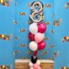 Picture of 11 Inch Helium Balloon Bouquet of 9  with foil Number on top