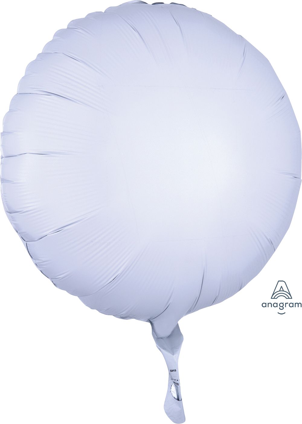 Picture of 18" Metallic White Circle Foil Balloon (helium-filled) 