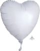 Picture of 18" Metallic White Heart Foil Balloon (helium-filled) 
