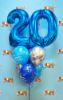 Picture of 11'' Blue Birthday Sparkle Balloon Bouquet  with 2 foil Numbers