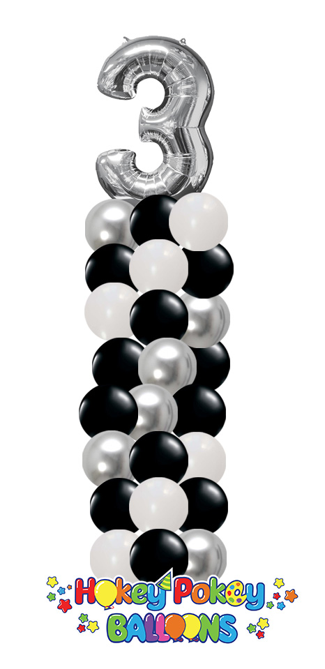 Picture of Classic Balloon Column (up to 4 colors) with Foil Number