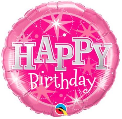 Picture of 36''  Birthday Pink Sparkle Jumbo Foil Balloon (helium-filled) 