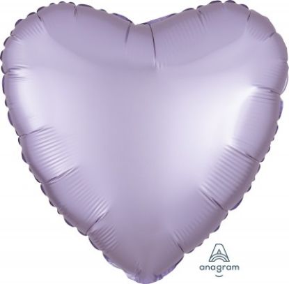 Picture of 18" Satin Luxe Pastel Lilac Heart Foil Balloon (helium-filled)
