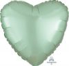 Picture of 18" Satin Luxe Mint Green Heart Foil Balloon (helium-filled)
