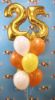 Picture of 11 Inch Helium Balloon Bouquet of 9  with 2 foil Numbers
