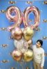 Picture of 11 Inch Helium Balloon Bouquet of 9  with 2 foil Numbers